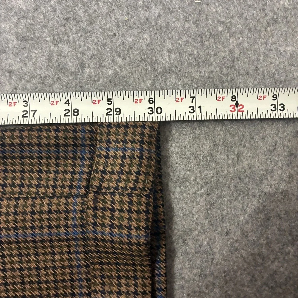 Vtg Oxxford Clothes Bespoke Mens 36x30 Houndstooth Pleated Pants Wool Cashmere